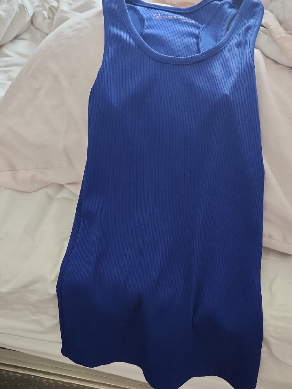 Under Armour Blue Ribbed Racerback Performance Tank - Picture 3 of 4